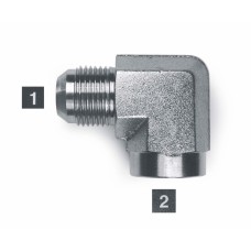 Hydraulic Adapters Elbow, 90°, Male-Female, JIC-Pipe (NPTF) 7/16-20