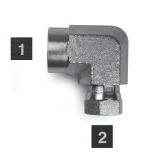 Hydraulic Adapters Elbow, 90°, Female, Swivel, Pipe (NPTF) - Pipe (NPSM) 3/8-18