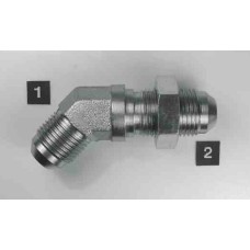 Hydraulic Adapters Elbow, 45°, Male, Bulkhead, JIC 3/4-16