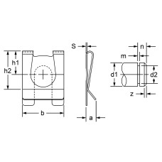 SC-187, Clevis Spring Pins, Clips and Cotters, Clips for 3/16 Clevis Pins Spring Steel Standard Style  