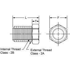 BANL-16-12-1-C, Threaded Adaptors, Bulk 1-12 RH Male Threads 3/4-16 LH Female Threads 1.750 Overall Length Bung Adjuster Nuts 