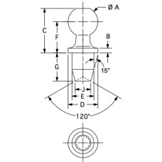 BBS-8, Ball Studs, Non-Threaded 8.0 mm Stud Diameter 5.0 mm Stem Length   