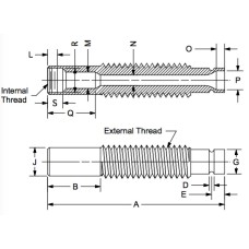 BCE-40 (bulkhead conduit fitting), Cable Assemblers Subcomponents, Bulkhead Conduit Fitting 1/4-28 Nominal Size    